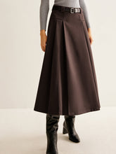 Utility Pleated Belted Skirt